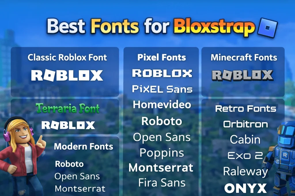 Bloxstrap Fonts | Best Custom Fonts for Roblox 3 Best fonts for bloxstrap