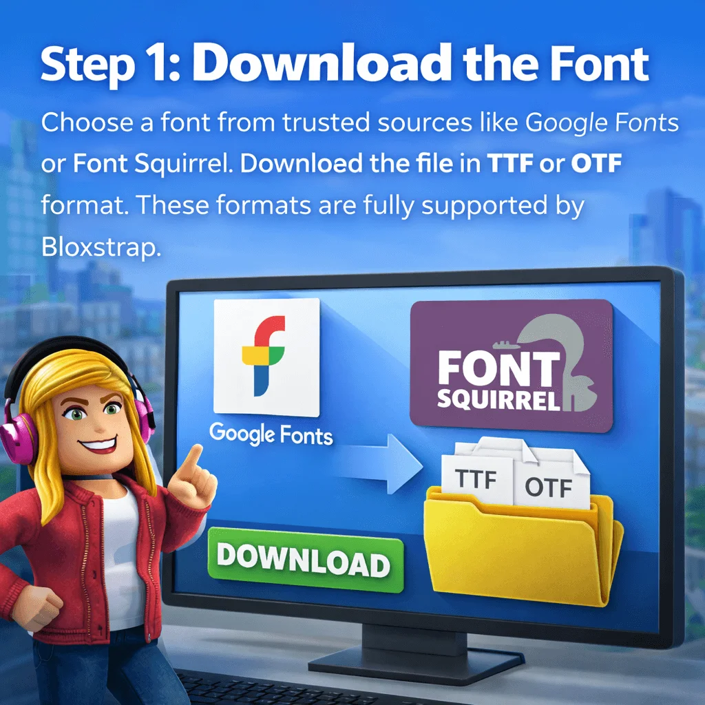 Bloxstrap Fonts | Best Custom Fonts for Roblox 4 Download the Font